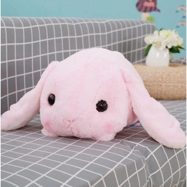Różowy królik pluszowy leżący królik pluszowy Zwierzęta Materiały: Bawełna
