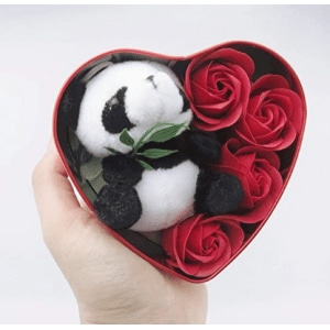 Panda pluszowa czerwone pudełko Walentynki pluszowe Materiały: Bawełna