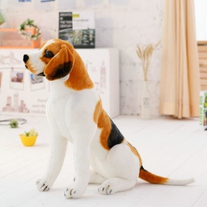 Gigantyczny pluszowy pies leżący trójkolorowy Materiał: Bawełna