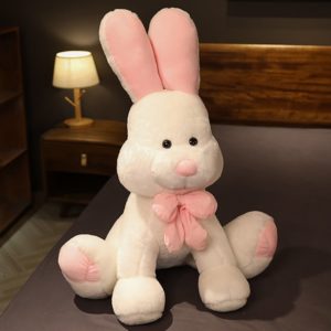 Olbrzymi siedzący biały królik pluszowy Materiał: Bawełna