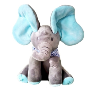 Elektryczny pluszowy słoń dla dzieci z uszami w kolorze niebieskim
