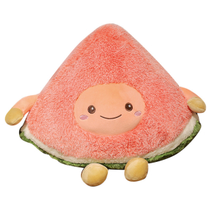 Różowo-zielona pluszowa zabawka z owocem arbuza